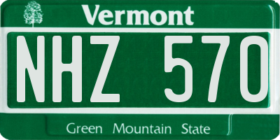 VT license plate NHZ570