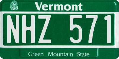 VT license plate NHZ571