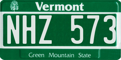 VT license plate NHZ573