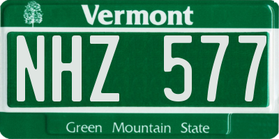 VT license plate NHZ577