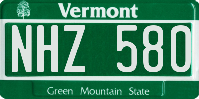 VT license plate NHZ580