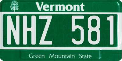 VT license plate NHZ581