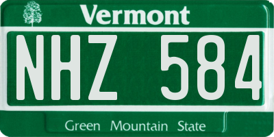 VT license plate NHZ584