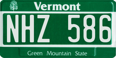 VT license plate NHZ586
