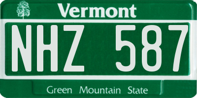 VT license plate NHZ587