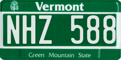 VT license plate NHZ588