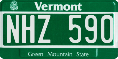 VT license plate NHZ590
