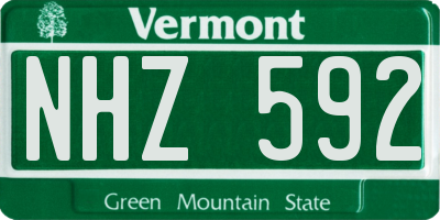 VT license plate NHZ592