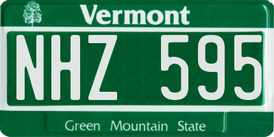 VT license plate NHZ595