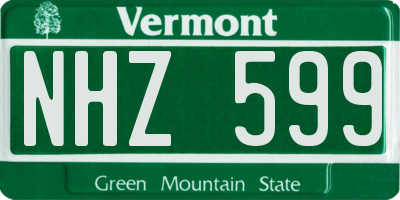 VT license plate NHZ599