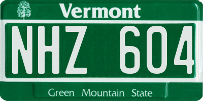 VT license plate NHZ604