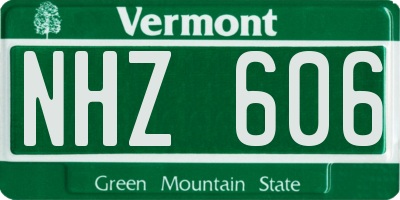 VT license plate NHZ606