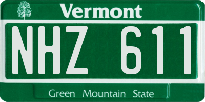 VT license plate NHZ611
