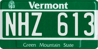 VT license plate NHZ613