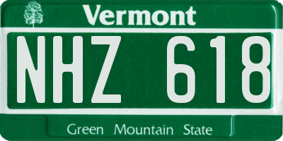 VT license plate NHZ618