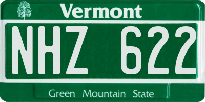 VT license plate NHZ622