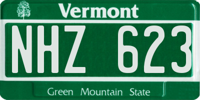 VT license plate NHZ623