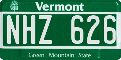 VT license plate NHZ626
