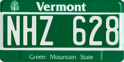VT license plate NHZ628