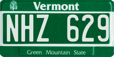 VT license plate NHZ629