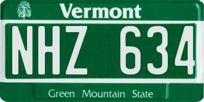 VT license plate NHZ634
