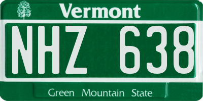 VT license plate NHZ638