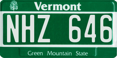 VT license plate NHZ646