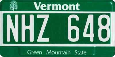 VT license plate NHZ648