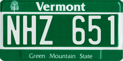 VT license plate NHZ651