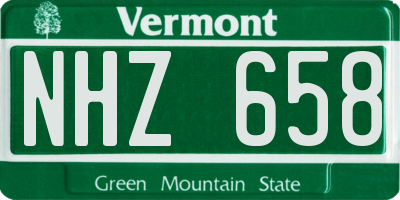 VT license plate NHZ658