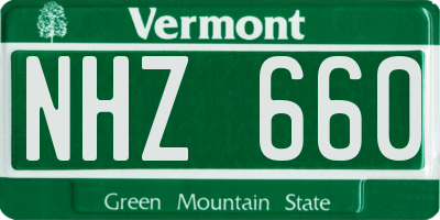 VT license plate NHZ660