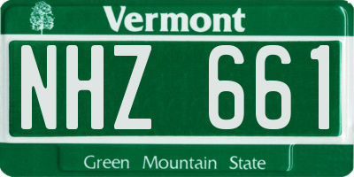 VT license plate NHZ661