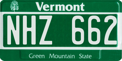 VT license plate NHZ662