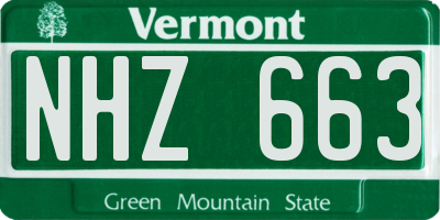 VT license plate NHZ663