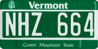 VT license plate NHZ664