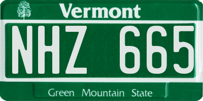 VT license plate NHZ665