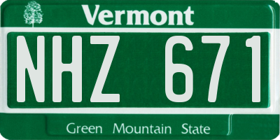 VT license plate NHZ671