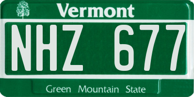VT license plate NHZ677