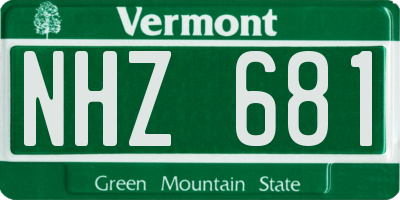 VT license plate NHZ681