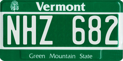 VT license plate NHZ682