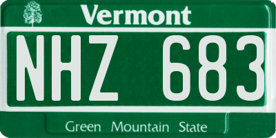 VT license plate NHZ683