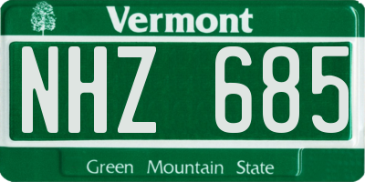 VT license plate NHZ685