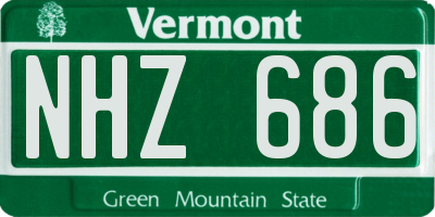 VT license plate NHZ686
