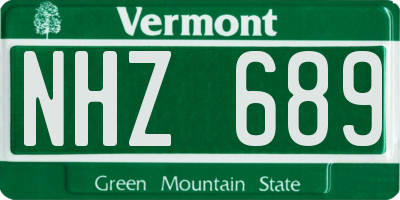 VT license plate NHZ689