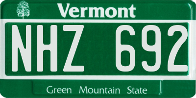 VT license plate NHZ692