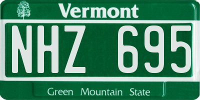 VT license plate NHZ695