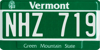 VT license plate NHZ719