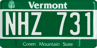 VT license plate NHZ731