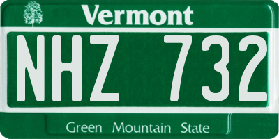 VT license plate NHZ732