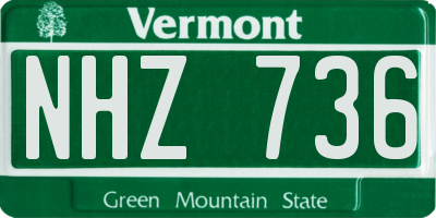 VT license plate NHZ736